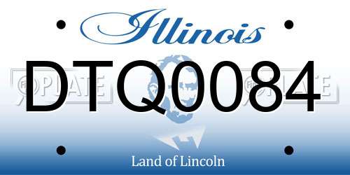 DTQ0084 Illinois License Plate