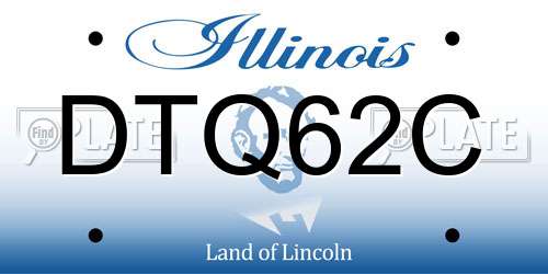 DTQ62C Illinois License Plate