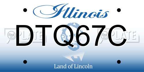 DTQ67C Illinois License Plate