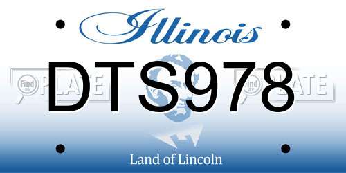 DTS978 Illinois License Plate