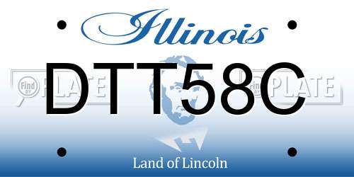 DTT58C Illinois License Plate