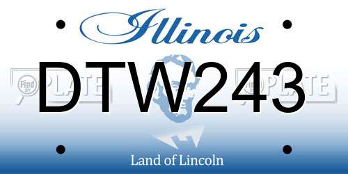DTW243 Illinois License Plate