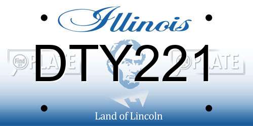 DTY221 Illinois License Plate