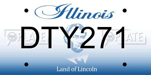 DTY271 Illinois License Plate