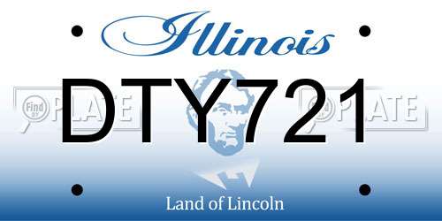 DTY721 Illinois License Plate