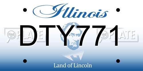 DTY771 Illinois License Plate