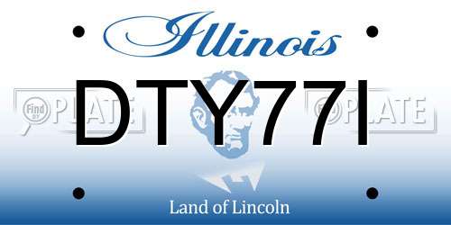 DTY77I Illinois License Plate