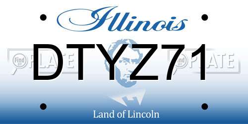 DTYZ71 Illinois License Plate