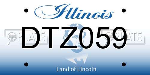 DTZ059 Illinois License Plate