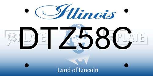 DTZ58C Illinois License Plate