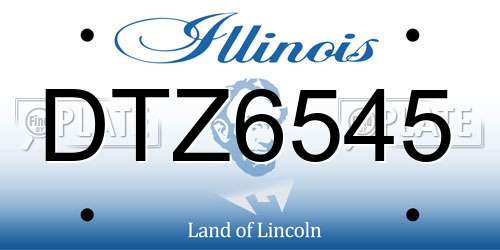 DTZ6545 Illinois License Plate