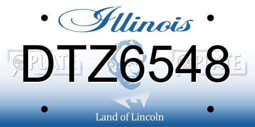 DTZ6548 Illinois License Plate