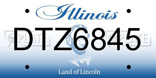 DTZ6845 Illinois License Plate