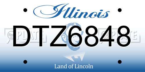 DTZ6848 Illinois License Plate