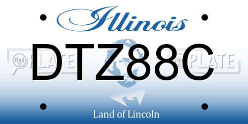 DTZ88C Illinois License Plate