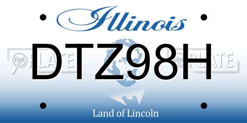DTZ98H Illinois License Plate