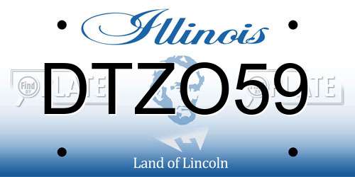 DTZO59 Illinois License Plate
