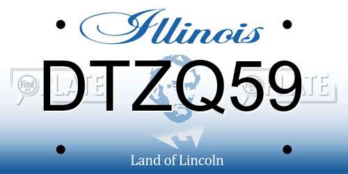 DTZQ59 Illinois License Plate