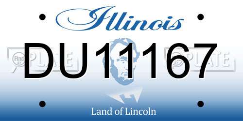 DU11167 Illinois License Plate