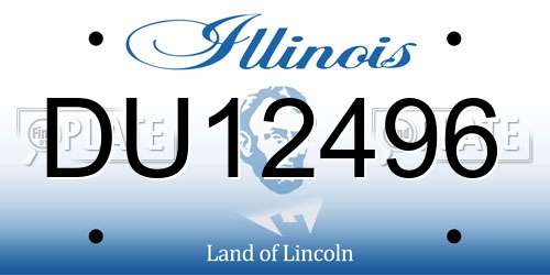 DU12496 Illinois License Plate
