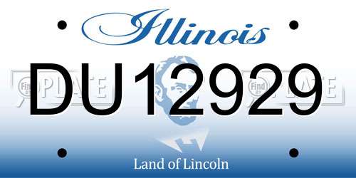 DU12929 Illinois License Plate