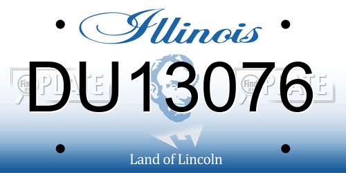 DU13076 Illinois License Plate