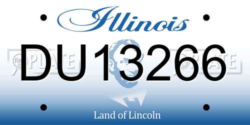 DU13266 Illinois License Plate