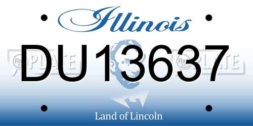 DU13637 Illinois License Plate