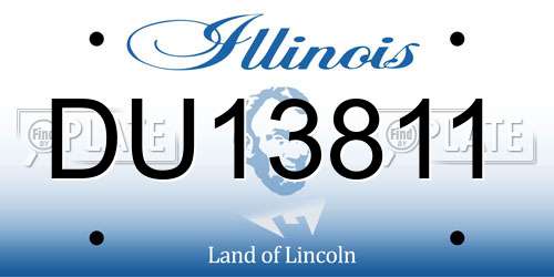 DU13811 Illinois License Plate