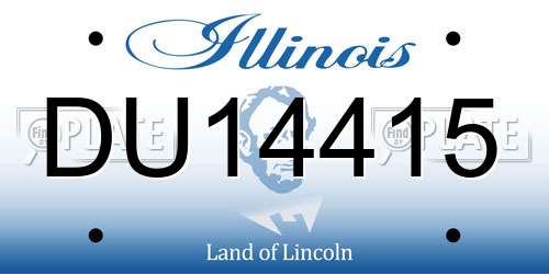 DU14415 Illinois License Plate