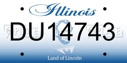 DU14743 Illinois License Plate
