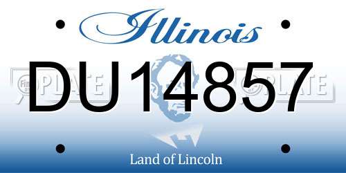DU14857 Illinois License Plate
