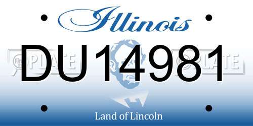 DU14981 Illinois License Plate