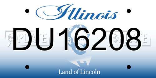 DU16208 Illinois License Plate