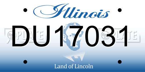 DU17031 Illinois License Plate