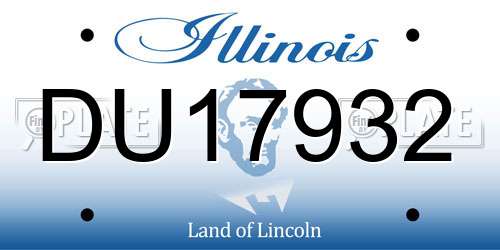 DU17932 Illinois License Plate