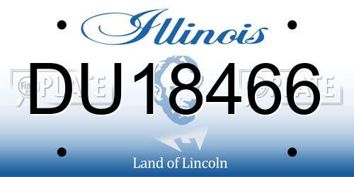 DU18466 Illinois License Plate