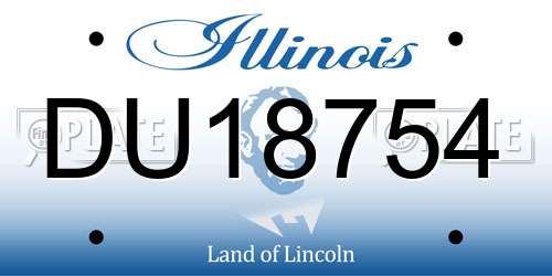 DU18754 Illinois License Plate