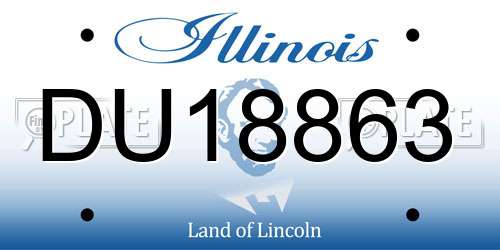 DU18863 Illinois License Plate