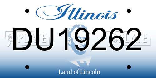 DU19262 Illinois License Plate