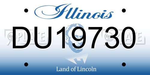 DU19730 Illinois License Plate