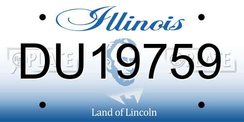 DU19759 Illinois License Plate