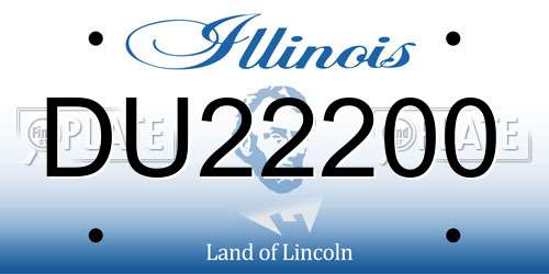 DU22200 Illinois License Plate