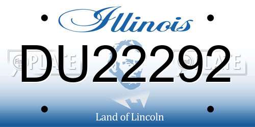 DU22292 Illinois License Plate