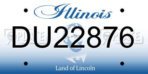 DU22876 Illinois License Plate