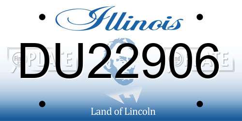 DU22906 Illinois License Plate