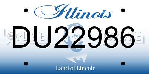 DU22986 Illinois License Plate