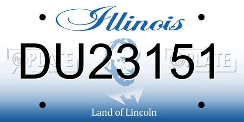 DU23151 Illinois License Plate