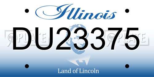 DU23375 Illinois License Plate