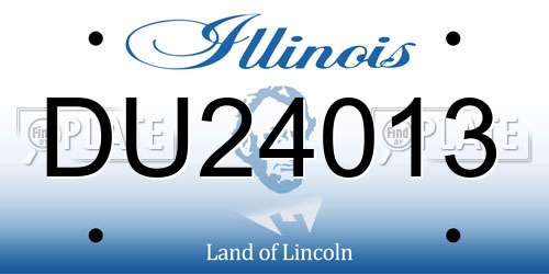 DU24013 Illinois License Plate